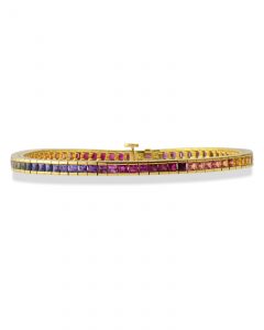 Rainbow color sapphire bracelet