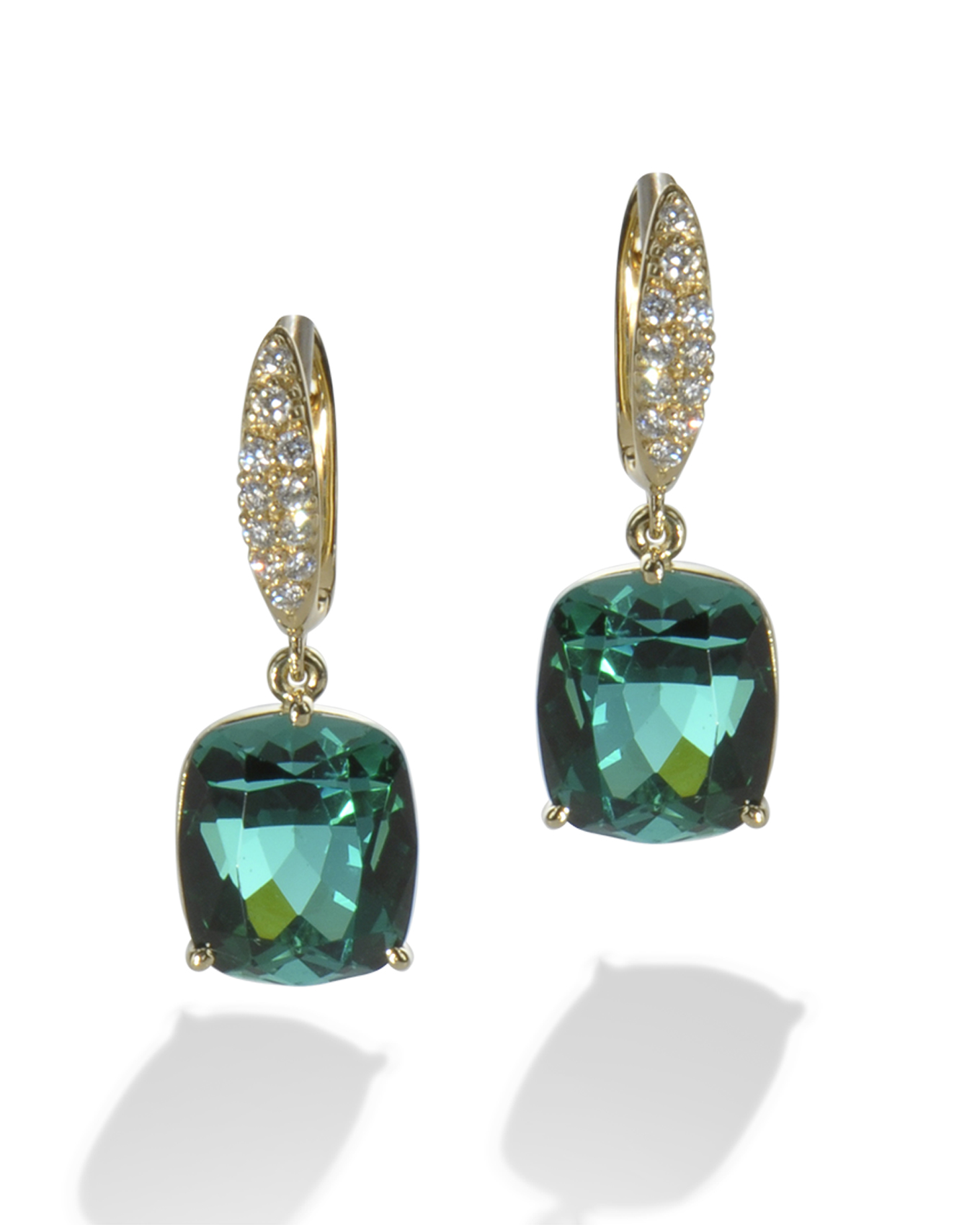 Green Tourmaline And Diamond Earrings Turgeon Raine Green Tourmaline And Diamond Earrings