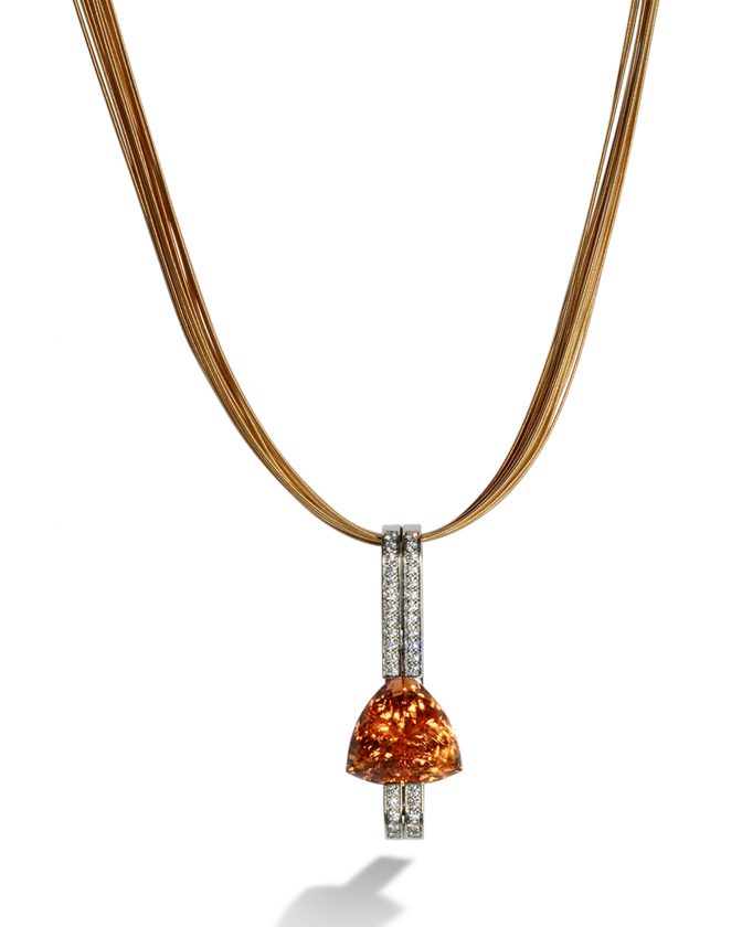 PNC6K00950-NECKG02437 Imperial Topaz and diamond pendant