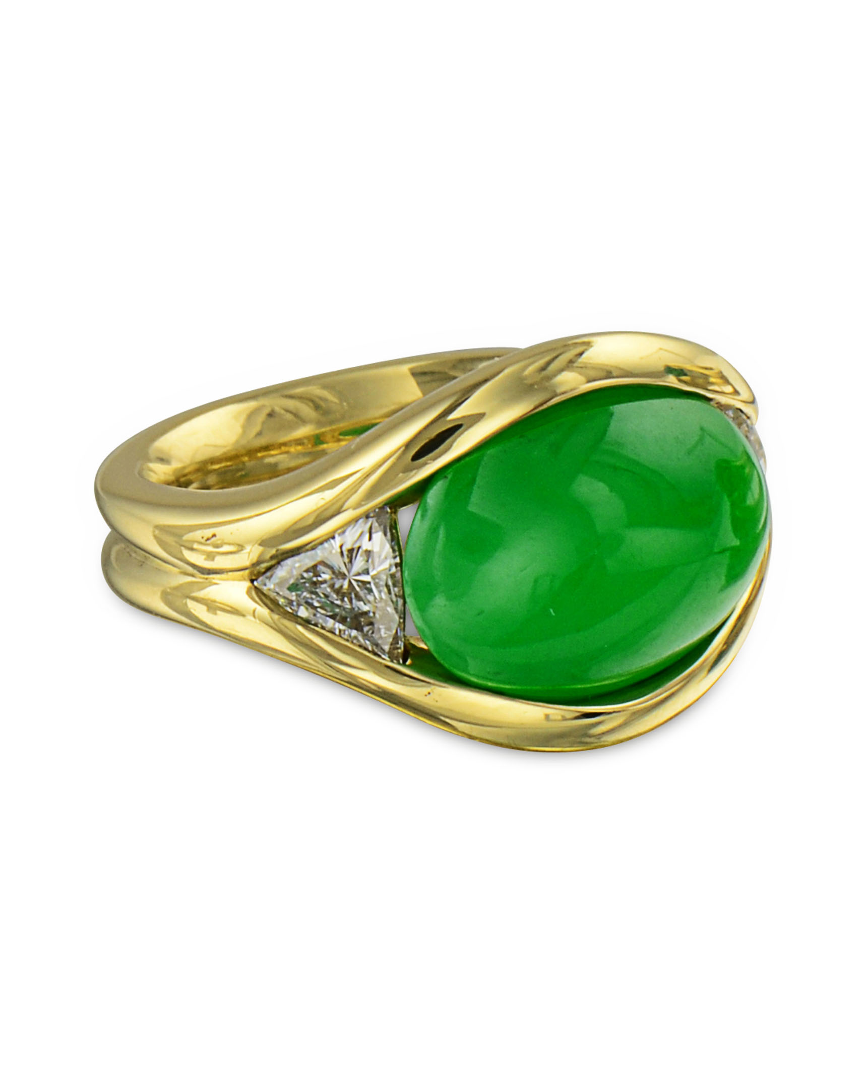 Rare Imperial Jade and Diamond Ring - Turgeon Raine