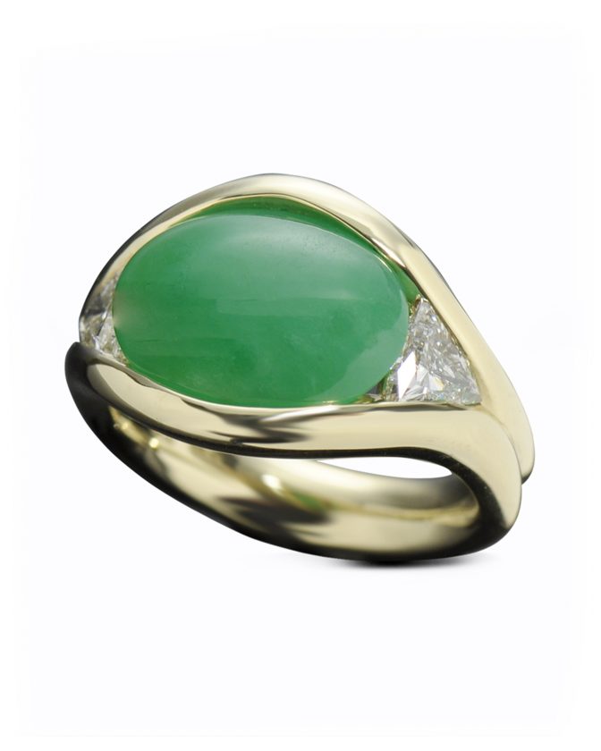 RCDMS02017 Rare Imperial Jade and Diamond Ring