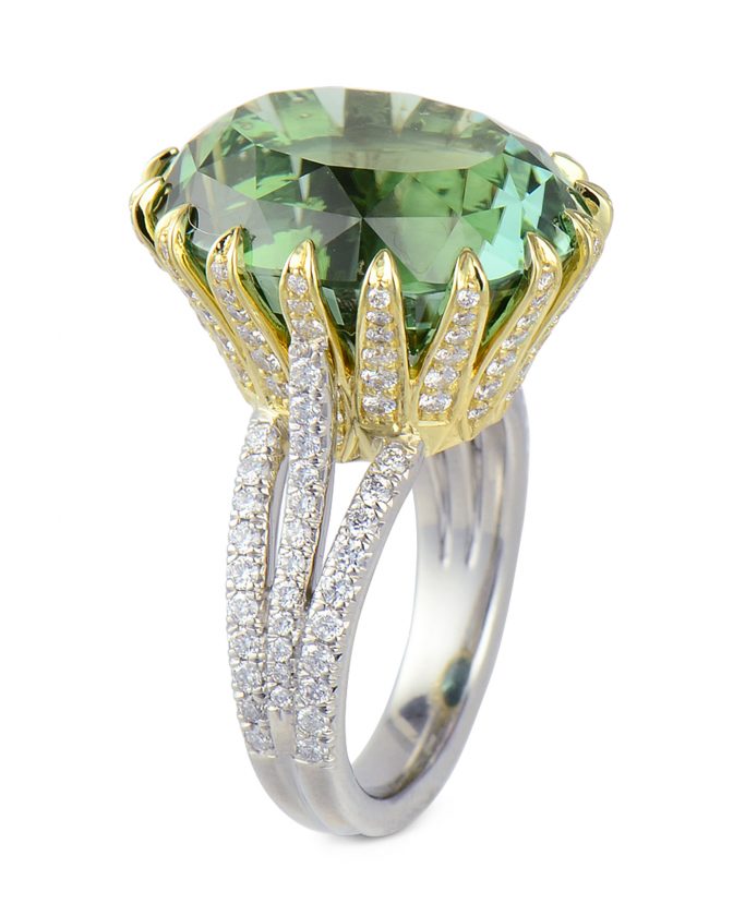 RCDTO00471-11 Blue Green Tourmaline ring