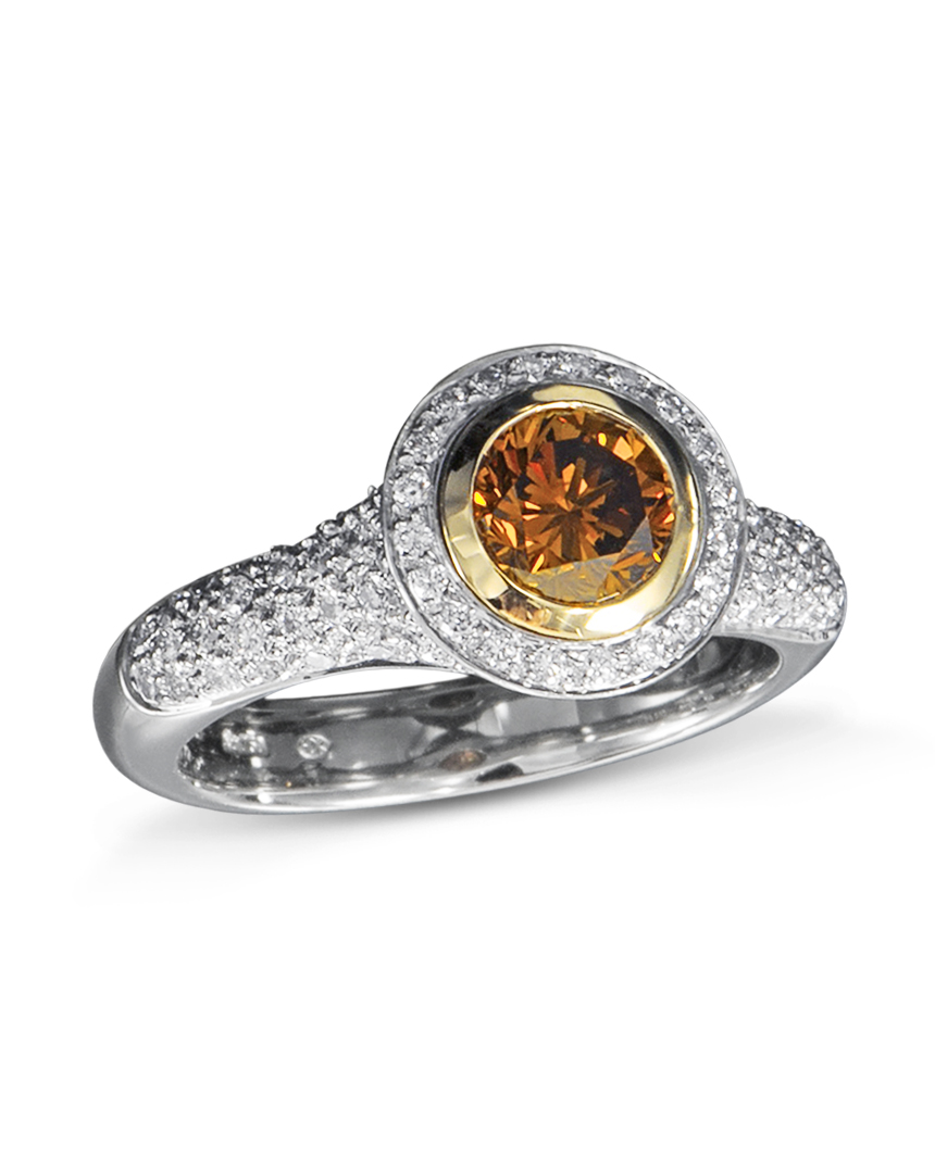 Orange Diamond Halo Engagement Ring - Turgeon Raine
