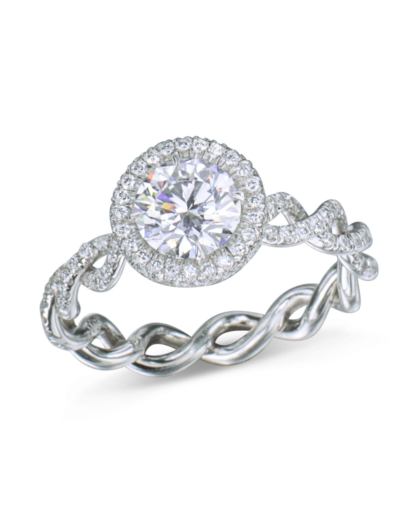 Round Diamond Unity Twist Engagement Ring Turgeon Raine Round Diamond Unity Twist Engagement Ring