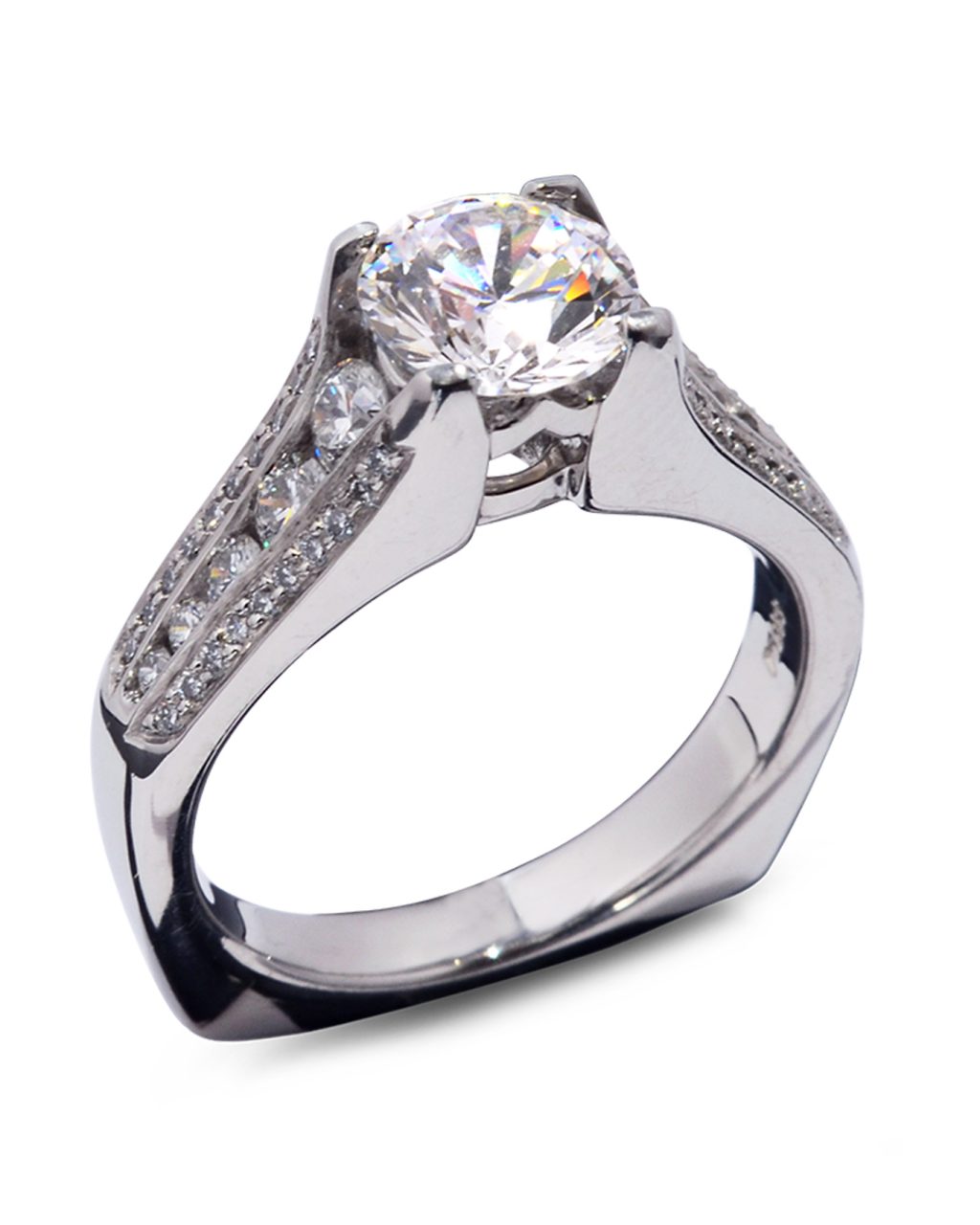 Bold Platinum Split Shank Engagement Ring Turgeon Raine