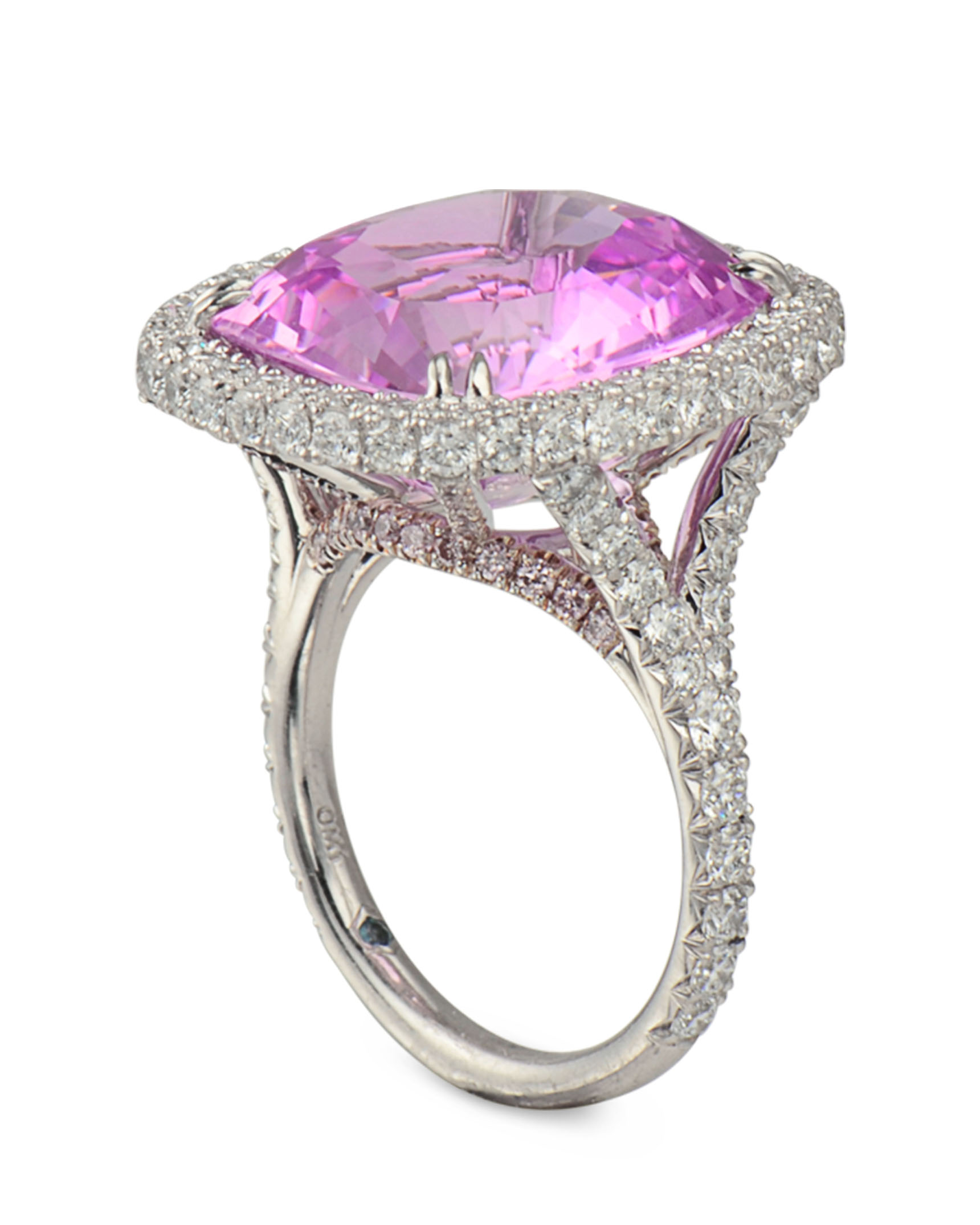 Natural pink diamond ring