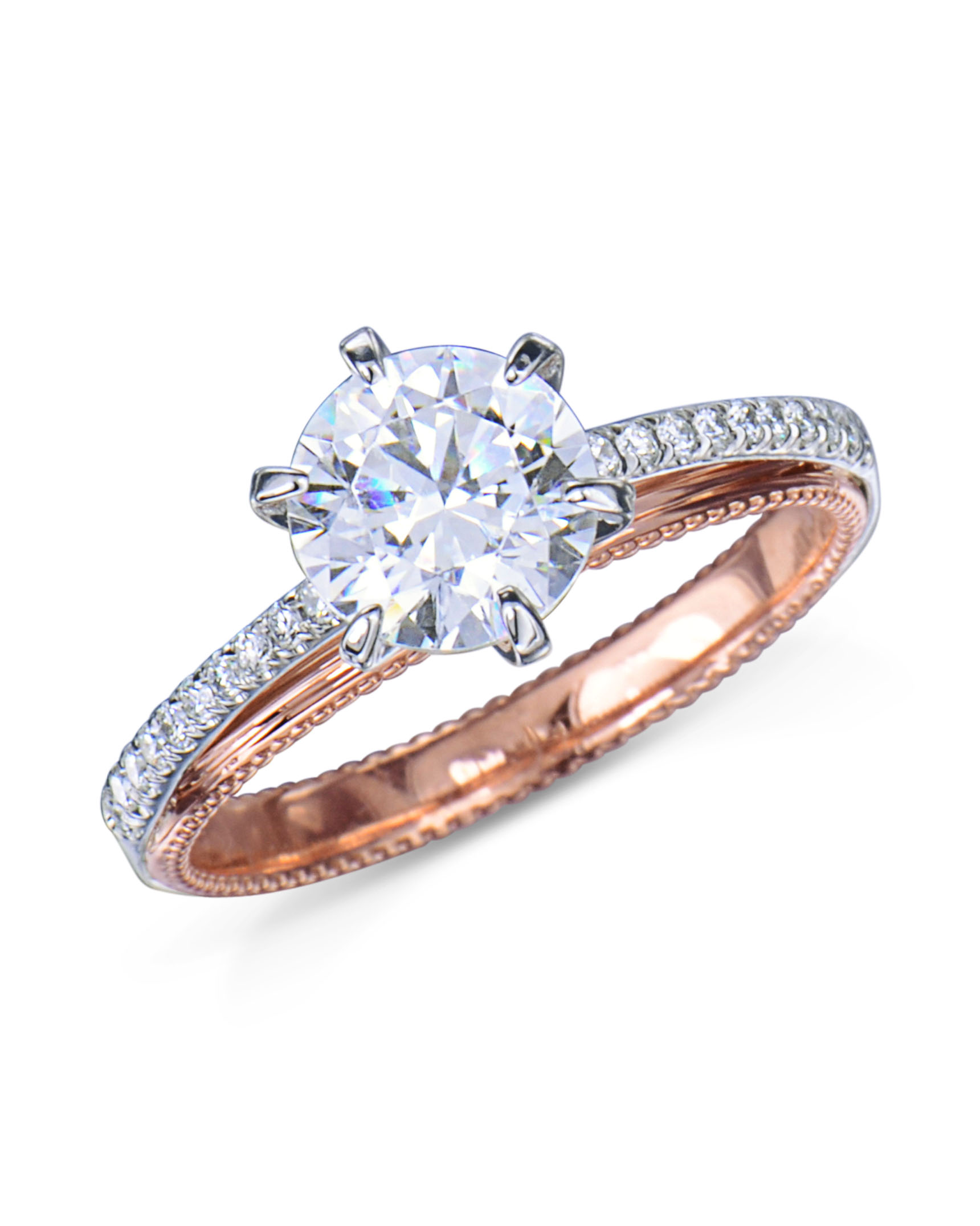  Rose  Gold  and Platinum  Diamond Engagement  Ring  Turgeon Raine