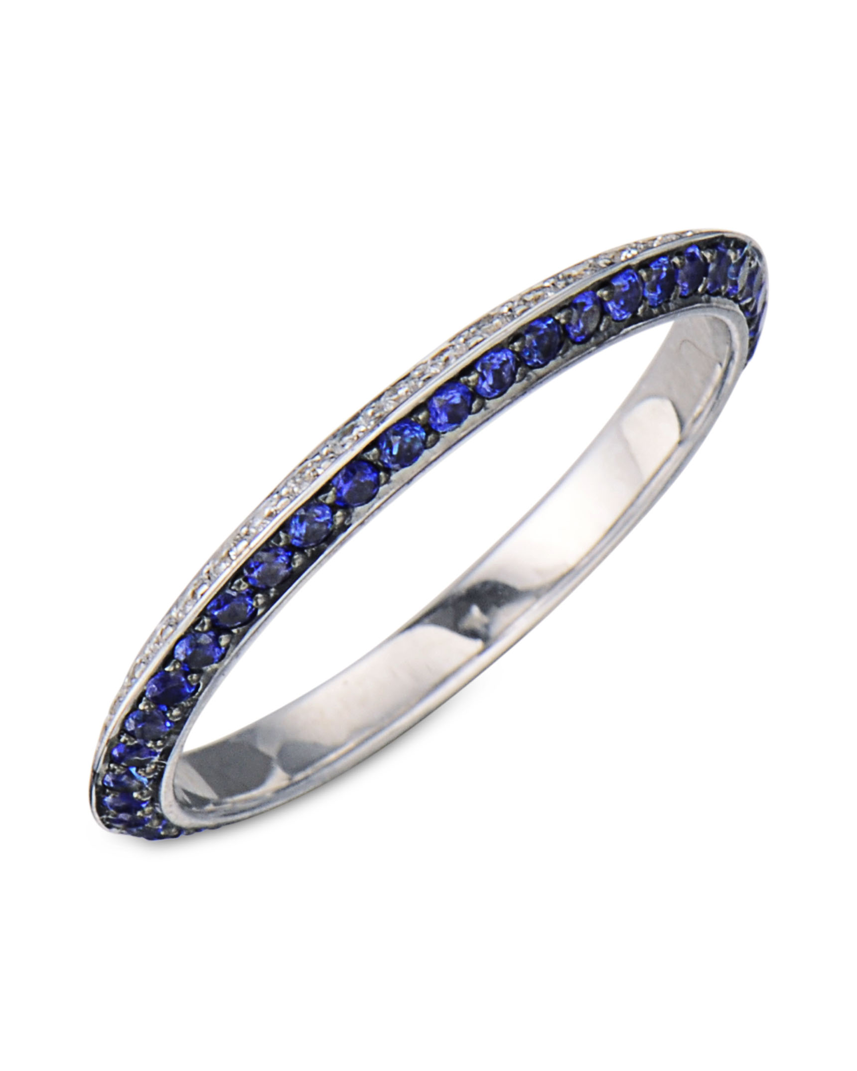 Sapphire and Diamond Knife Edge Eternity Band Turgeon Raine