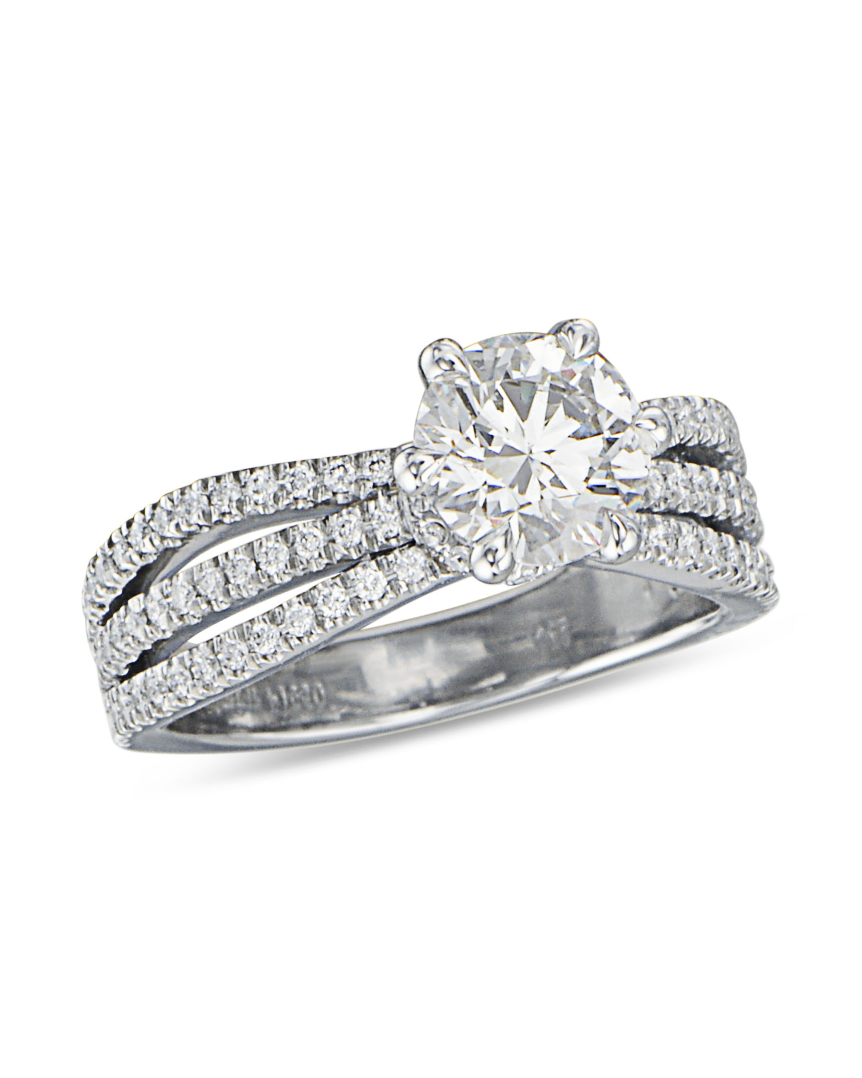 Three Row Diamond Engagement Ring Turgeon Raine