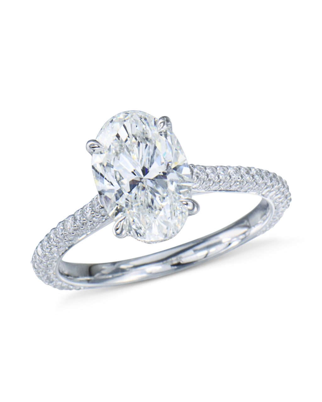 Splendid Oval Pavé Diamond Engagement Ring Turgeon Raine