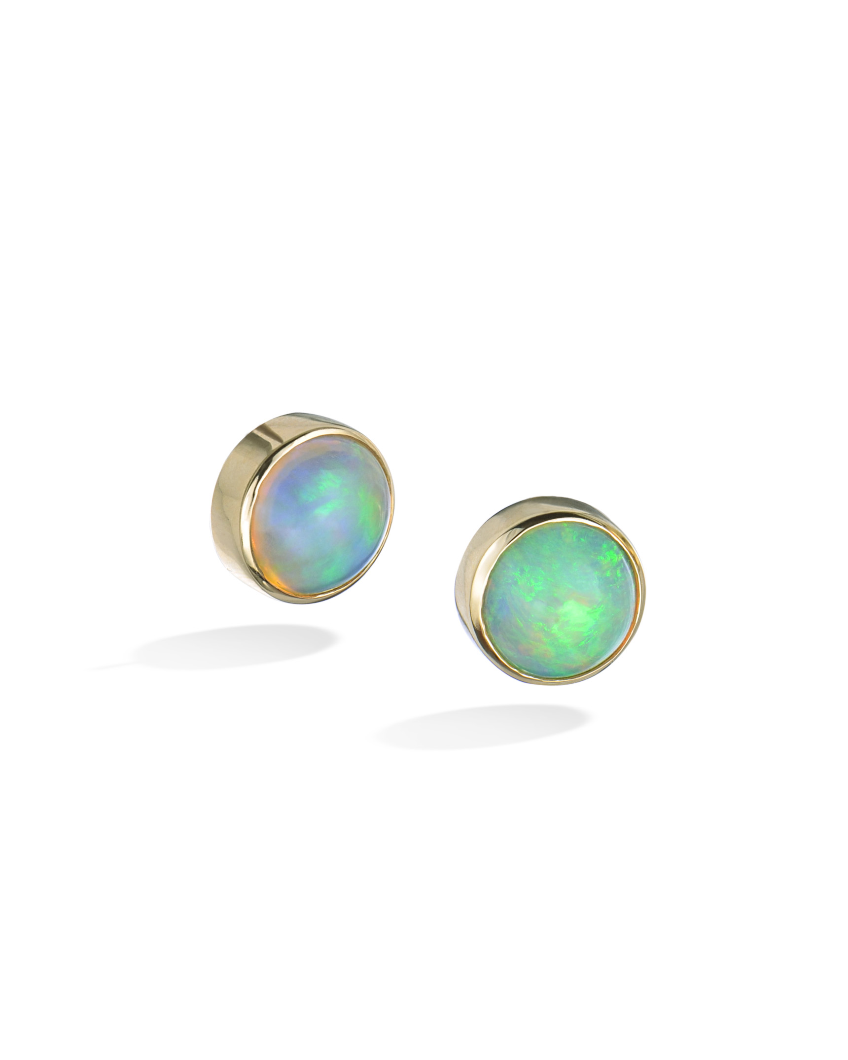 Cabochon Ethiopian Opal Stud Earrings Turgeon Raine Cabochon Ethiopian Opal Stud Earrings